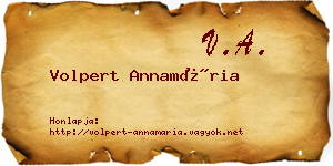 Volpert Annamária névjegykártya